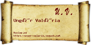 Ungár Valéria névjegykártya