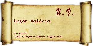 Ungár Valéria névjegykártya